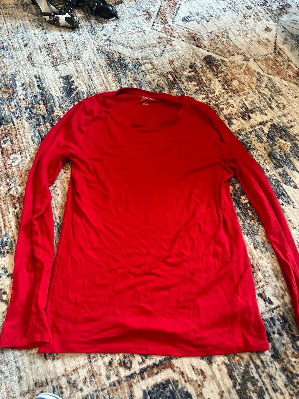 Merona Red Long Sleeve Crewneck Tee Size XL